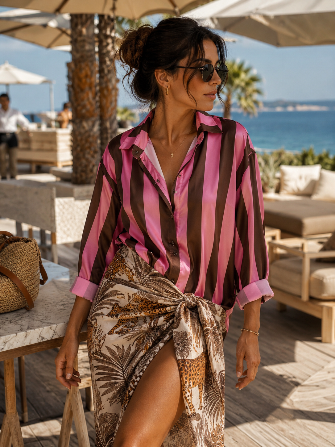 Camicia Satin Candy Stripes