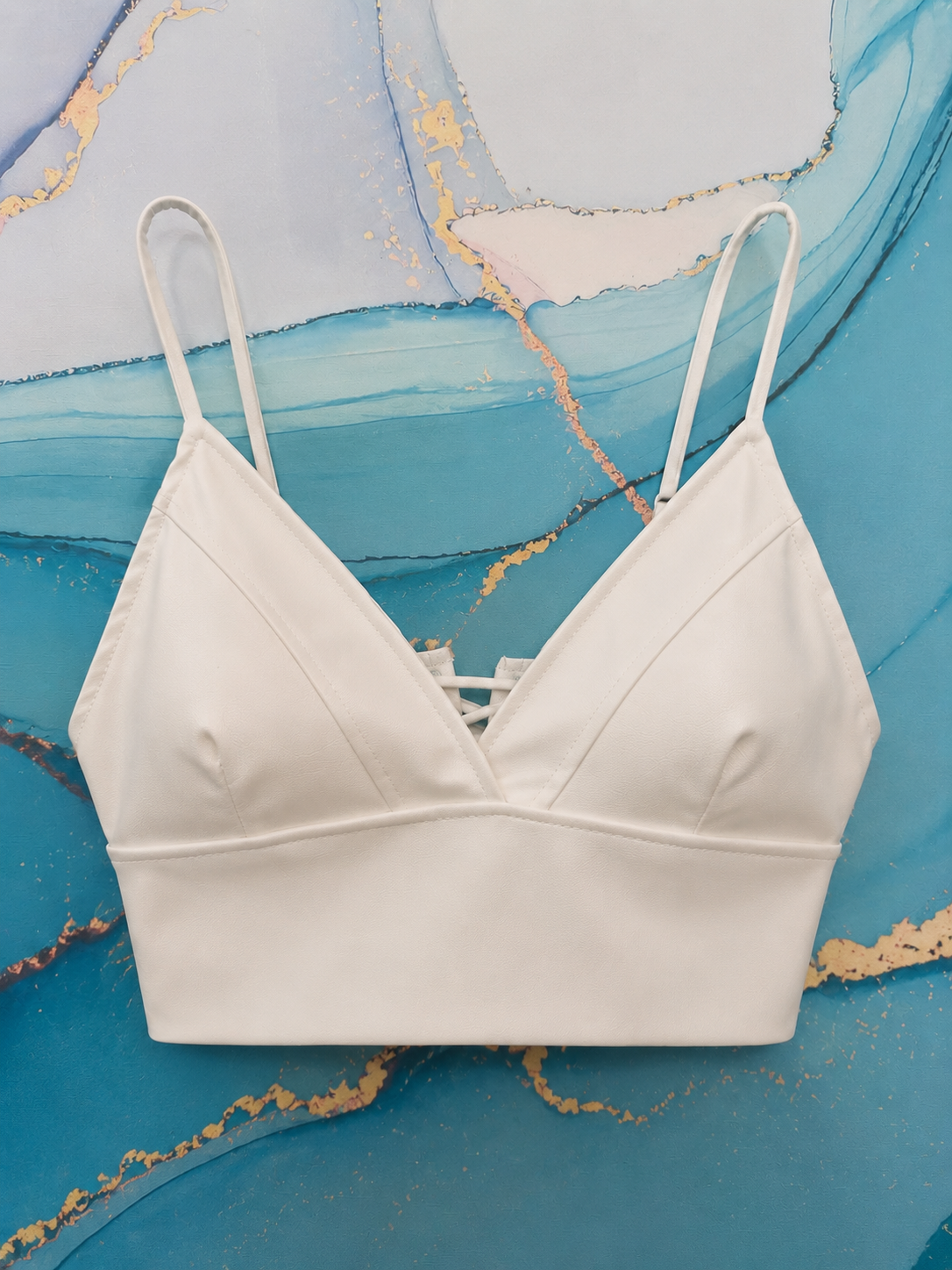 Top Cropped Ecopelle Bianco