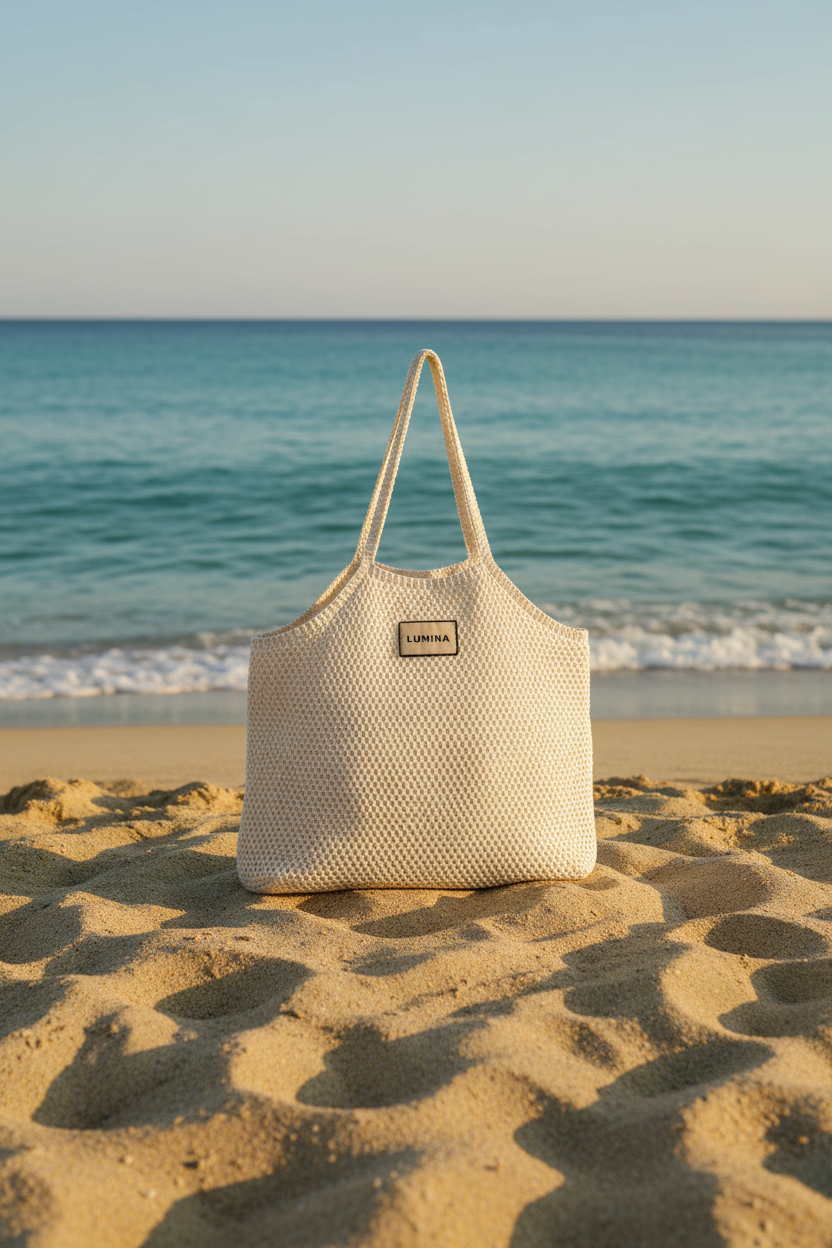 Borsa mare lavorata a maglia