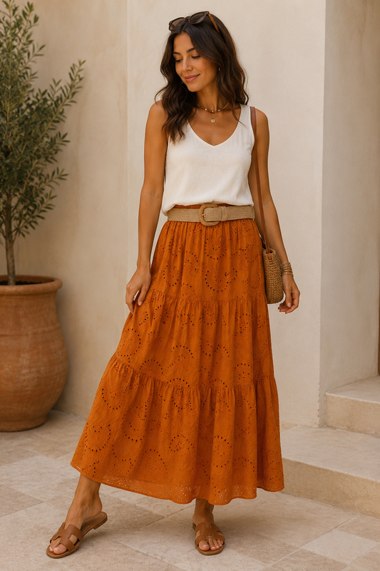 Maxi skirt sangallo
