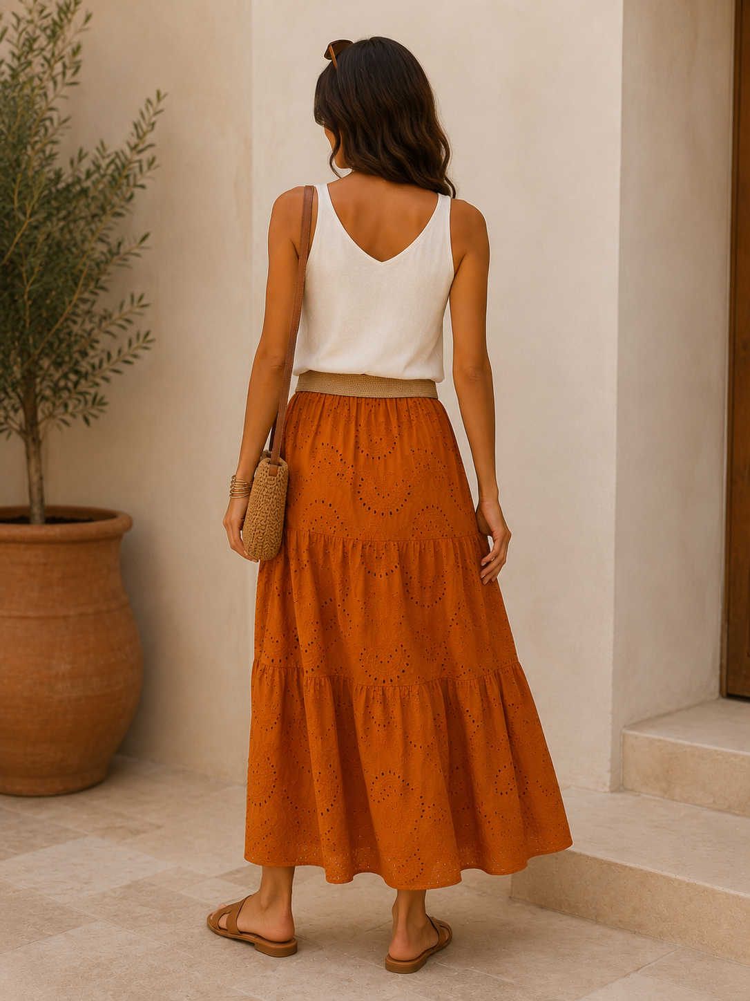 Maxi skirt sangallo
