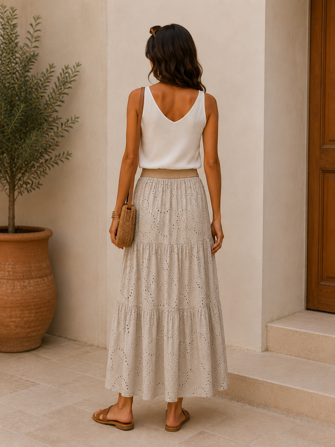 Maxi skirt sangallo