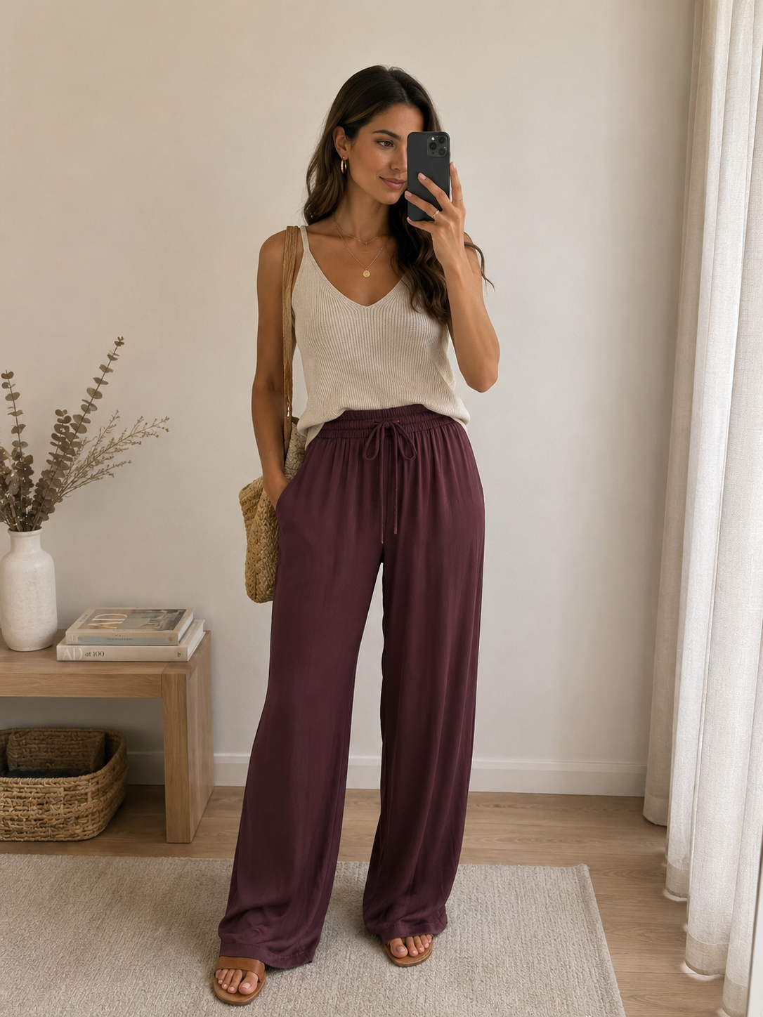 Pantalone satin