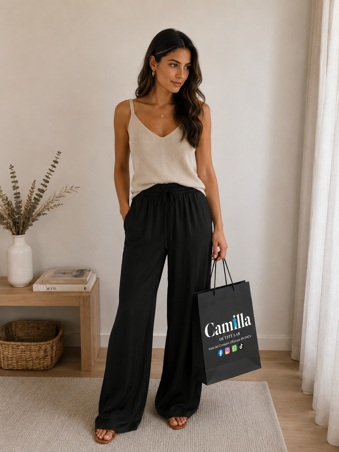 Pantalone satin