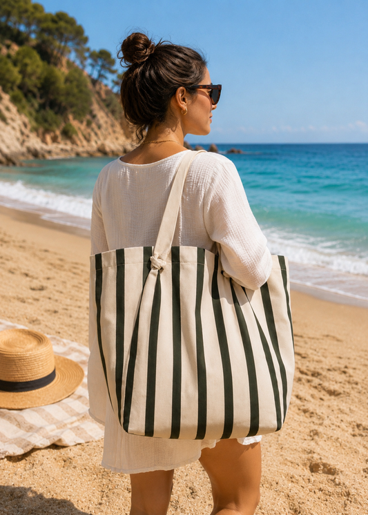 Borsa con fantasia a righe