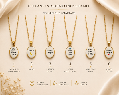 Collana Smaltata con Frase