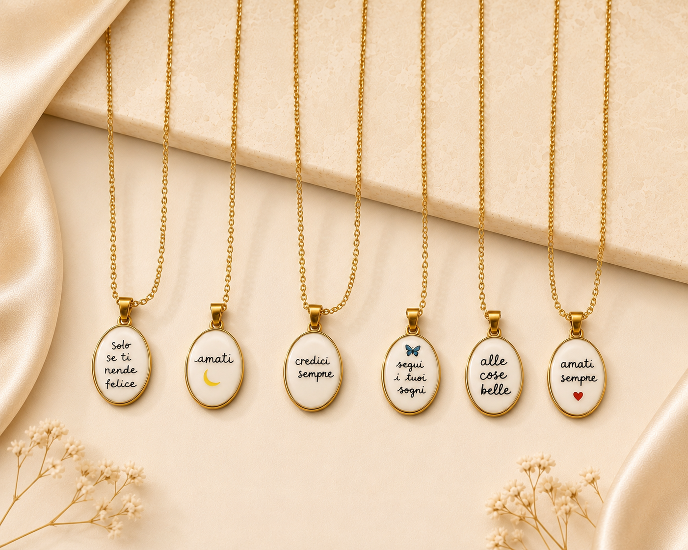 Collana Smaltata con Frase
