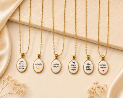 Collana Smaltata con Frase
