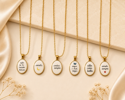 Collana Smaltata con Frase