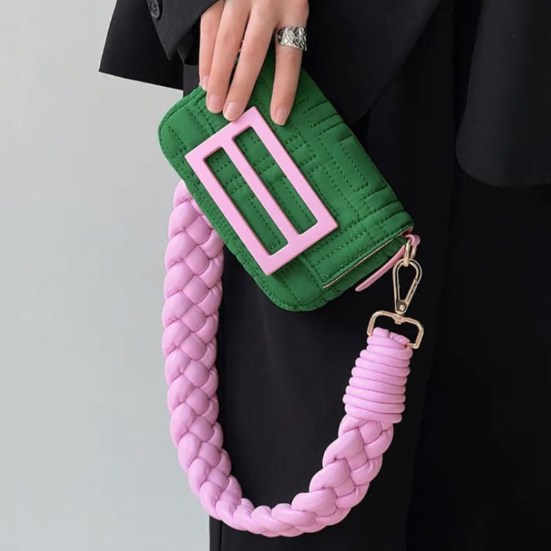PREORDINA Borsa Mini Intreccio Candy Green