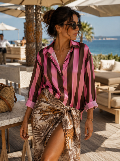Camicia Satin Candy Stripes