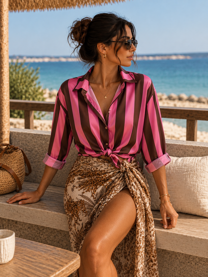 Camicia Satin Candy Stripes