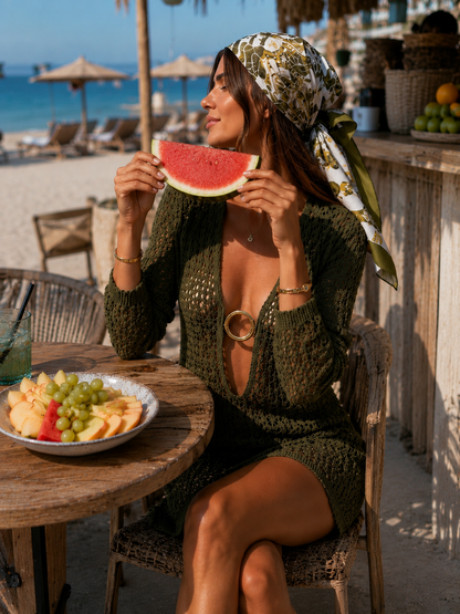 Abito Crochet Ring Olive