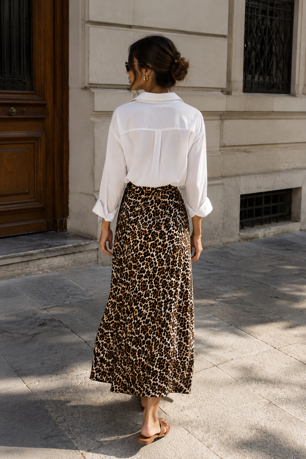 Gonna animalier satin