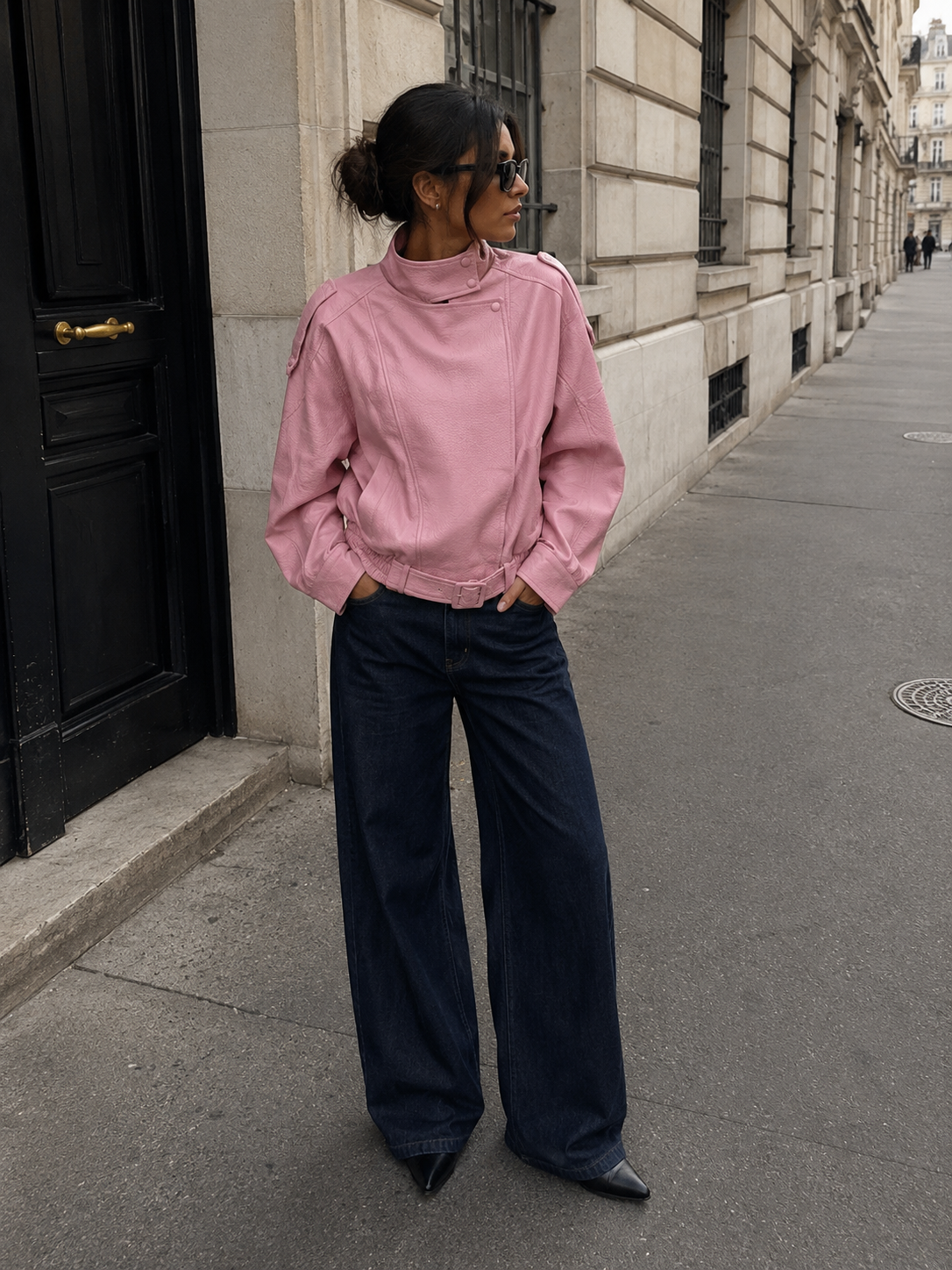 Giubbino Over in Ecopelle Rosa