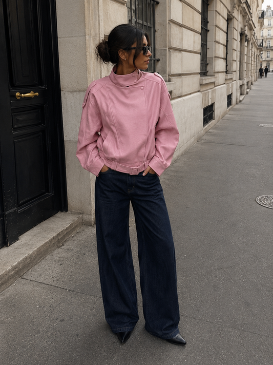 Giubbino Over in Ecopelle Rosa