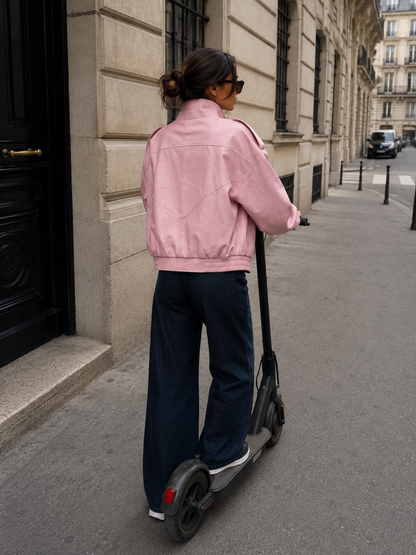 Giubbino Over in Ecopelle Rosa