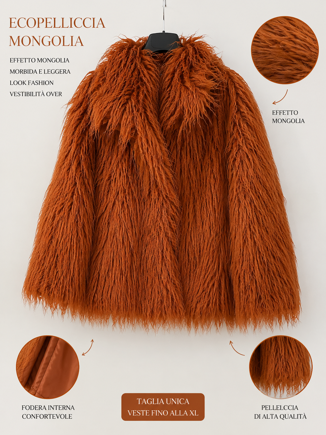 Pelliccia Mongolia orange