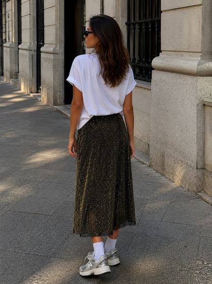 Gonna Longuette Glam Gold