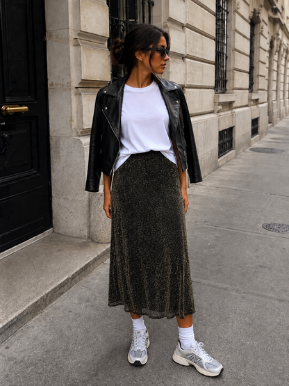 Gonna Longuette Glam Gold